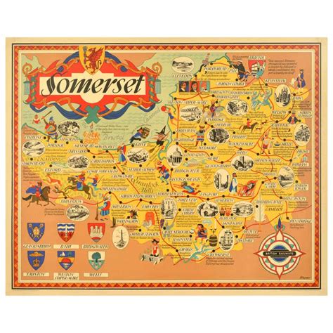 Original Vintage British Railways Poster Map Counties Coastline Southern England at 1stDibs ...