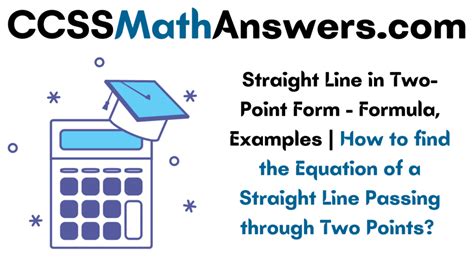 Straight Line In Two Point Form Formula Examples How To Find The