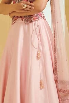 Buy Varun Bahl Pink Modal Dupion Embroidered Gillet And Lehenga Set