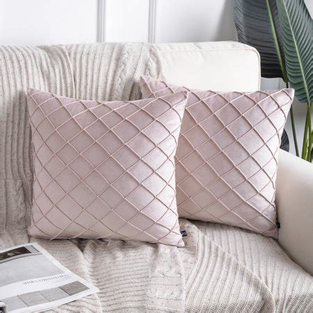 Phantoscope Soft Pleated Velvet Series Decorative Throw Pillow, 18" x ...