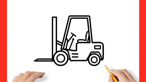 How To Draw A Forklift Step By Step Drawing Lift Truck Youtube