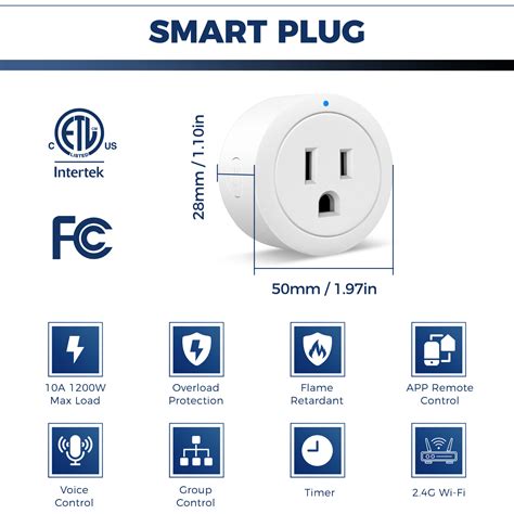 Smart Plug Compatible with Alexa and Google Assistant, WiFi Smart ...