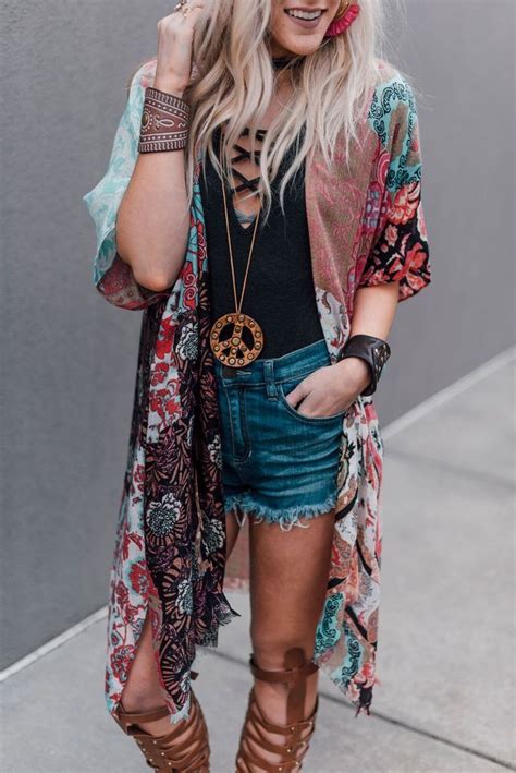 Seven Seas Patchwork Print Kimono Mint Boho Chic Fashion Boho Tops