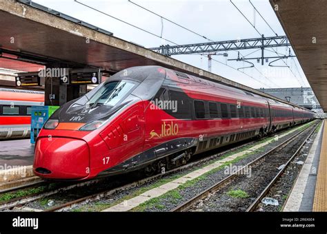 An Italo Evo High Speed Train At A Platform At Roma Termini Station