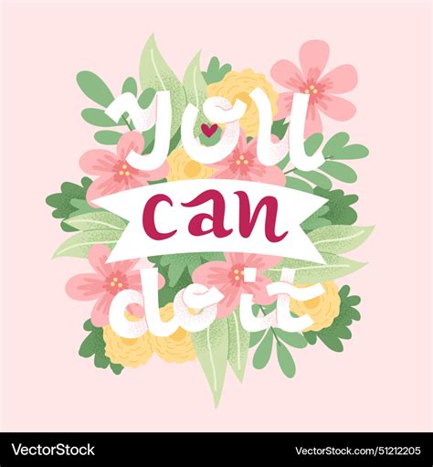 Motivational quote poster - you can do it card Vector Image