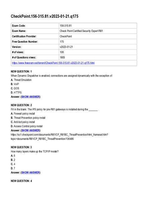 Fillable Online CheckPoint 156 315 81 V2023 01 21 Q175 CheckPoint 156