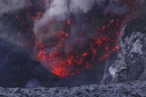 Vanuatu Tanna Island View Of Lava Erupting At Yasur Volcano