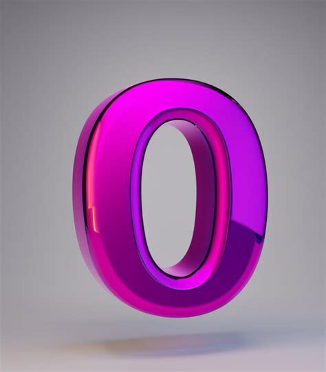 Premium Photo D Render Purple Zero Number