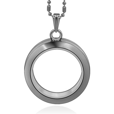 30mm Round Magnetic Glass Floating Charm Locket Zinc Alloy Chains