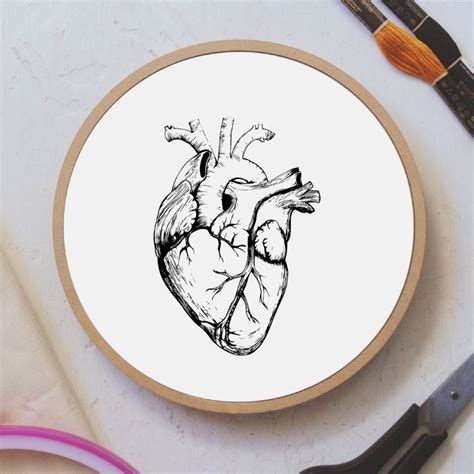 Bordado Livre Amor Medicina Anatomia Coração 12 cm Shopee Brasil