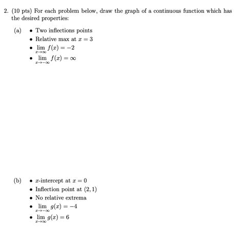 Solved 2 10 Pts For Each Problem Below Draw The Graph Of