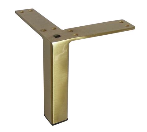 5h Modern Square Replacement Metal Feet In Brushed Satin Nickel