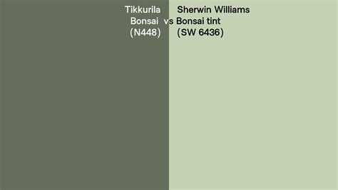 Tikkurila Bonsai N448 Vs Sherwin Williams Bonsai Tint SW 6436 Side