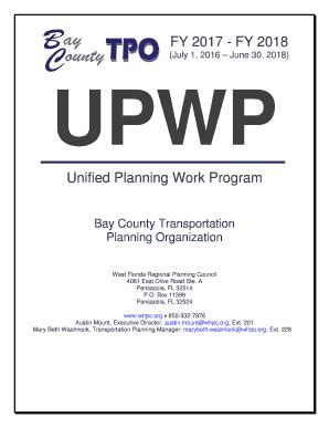 Fillable Online Unified Planning Work Program Wfrpc Org Fax Email