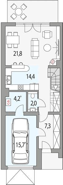 The Floor Plan For A Two Bedroom Apartment With An Attached Living Room