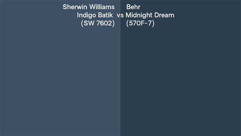 Sherwin Williams Indigo Batik Sw Vs Behr Midnight Dream F