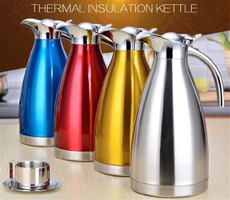 Metal European Arabic Style Stainless Steel Vacuum Flask Coffee Tea Water Vacuum Flask 2l For