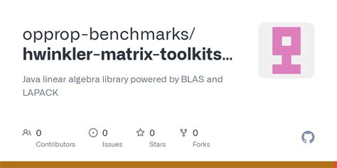 Github Opprop Benchmarks Hwinkler Matrix Toolkits Java Java Linear