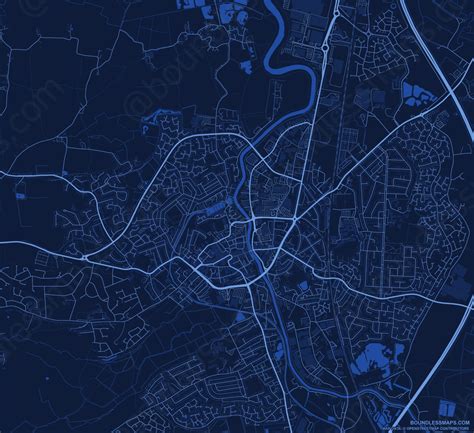 Bridgwater Dark Blue Vector Map Boundless Maps