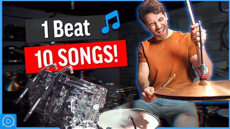 Play 10 SONGS With 1 EASY Drum Beat Drum Lesson YouTube