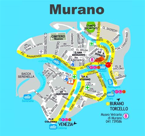 Murano Venice map - Map of murano Venice (Italy)