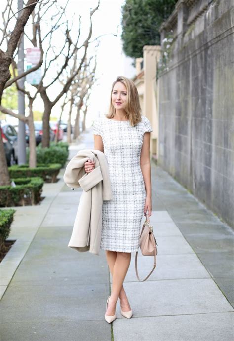 Ivory Plaid Sheath Dress Memorandum Nyc Fashion Lifestyle Blog