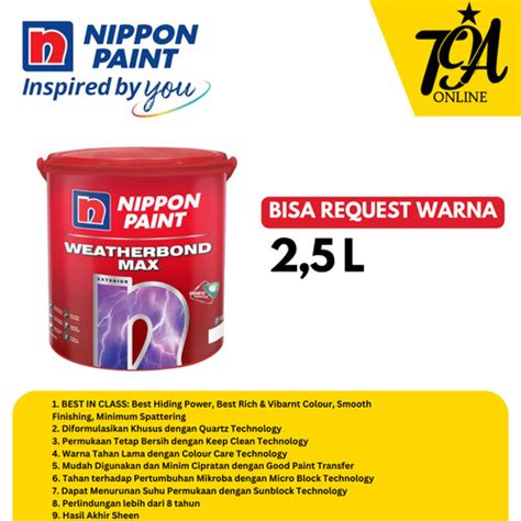 Promo Cat Tembok Exterior Nippon Paint Weatherbond Max Tinting Color 2