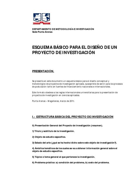 Formato Basico De Un Proyecto De InvestigaciÓn Pdf Teoría Hipótesis