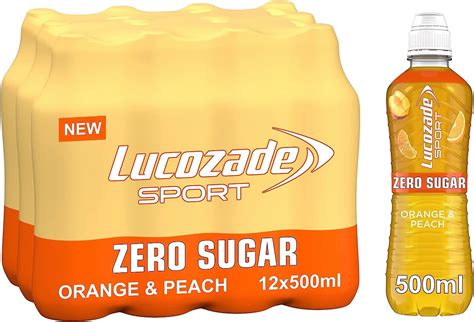 Lucozade Sport Zero Sugar Orange And Peach 12x500ml Sugar Free Sports