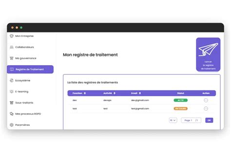 Le Registre De Traitement RGPD Plateforme Viqtor