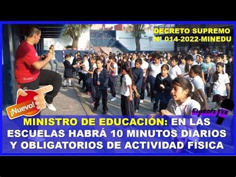 En Las Escuelas Habr Minutos Diarios Y Obligatorios De Actividad