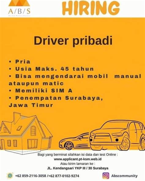 Lowongan Driver Sopir Pribadi Atmago