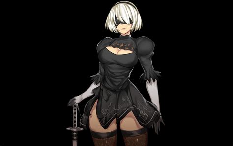 Wallpaper X Px B Nier Automata Black Background Blindfold