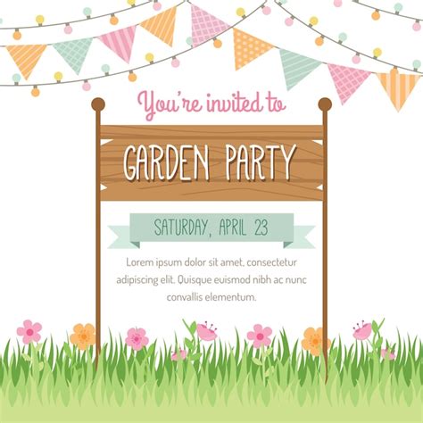 Invitación para fiesta en el jardín Vector Gratis