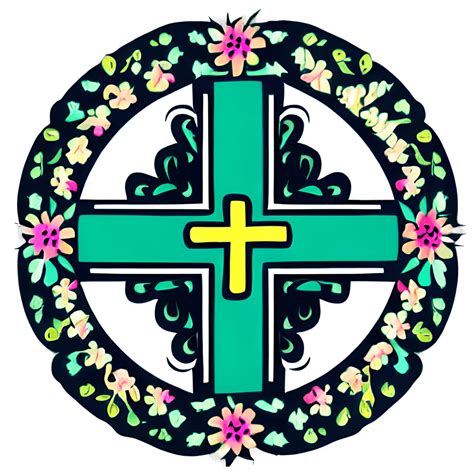 Holy Communion Floral Cross Graphic · Creative Fabrica