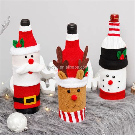 Christmas Wine Bottle Cover Bags Santa Wine Gift Bag Dinner Party