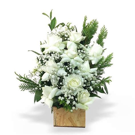 Arranjo De Rosas Brancas - Arranjo de Rosas Brancas - 9 Rosas | floricultura