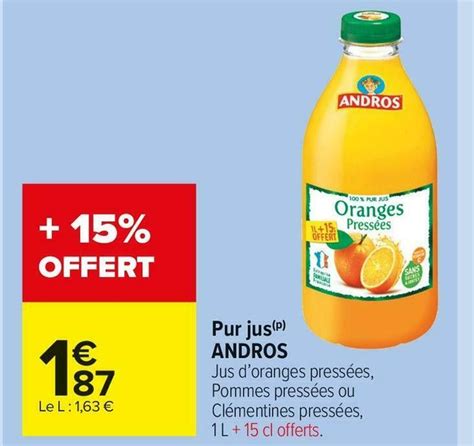 Promo Andros Pur Jus Chez Carrefour Market