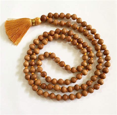 Puravedic White Sandalwood Safed Chandan Mala Rosary 108 1 Beads