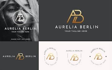 Premium Vector | Letter A and B gold monogram logo design