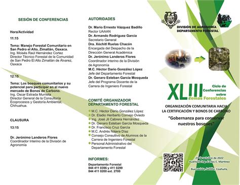 Xliii Ciclo De Conferencias Sobre Temas Forestales Universidad