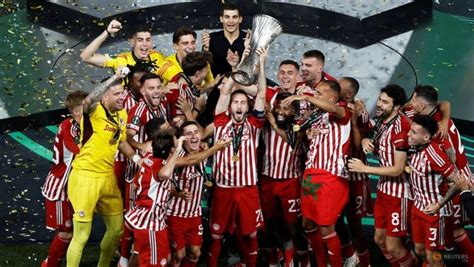 Ecstatic Olympiakos players hail team spirit for first European title ...