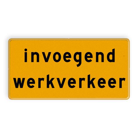 Tekstbord OB627t Invoegend Werkverkeer Werk In Uitvoering