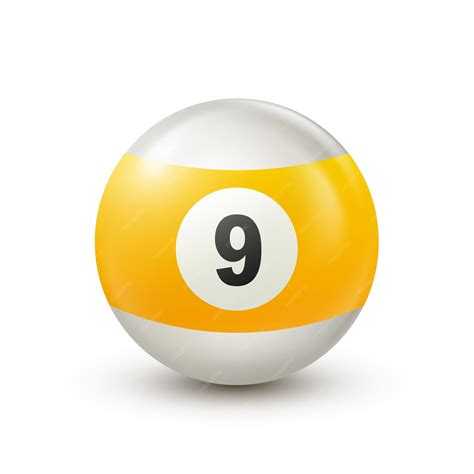 Premium Vector Billiard Yellow Pool Ball With Number 9 Snooker Or