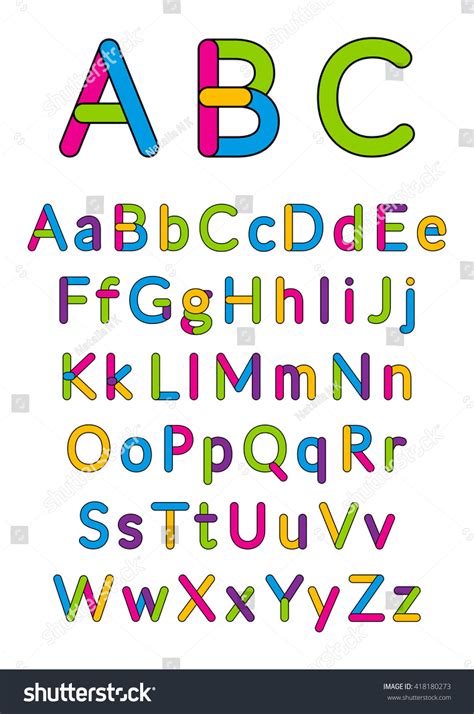 English Alphabet Vector Illustration Stock Vector Royalty Free