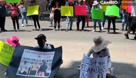 Vecinos de San José Los Cerritos protestan frente al Palacio Municipal