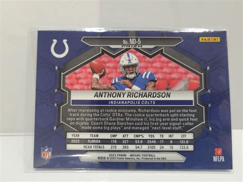 Mosaic Anthony Richardson Reactive Blue Prizm Nfl Debut Rc Nd