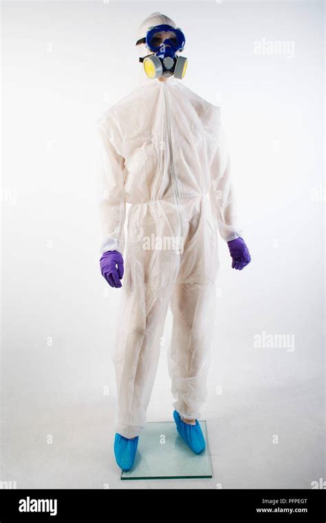 Man Wearing Hazmat Suit Stock Photo Alamy