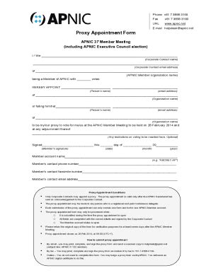 Fillable Online Apnic Proxy Appointment Form Fax Email Print