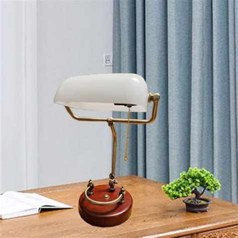 Зеленая лампа настольная ретро банкира, стеклянный абажур классический ...